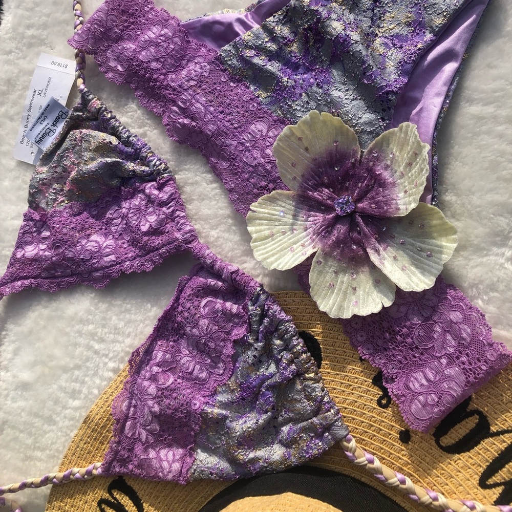 NWT Beach bunny Sugar Magnolias lavender XL set - Picture 6 of 16